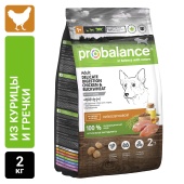 Сухой корм для собак Probalance Чувствительное пищеварение с курицей и гречкой, 2кг